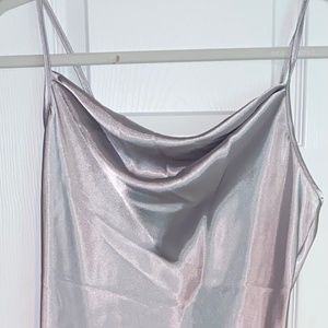Bebe Silver Midcalf Length Dress